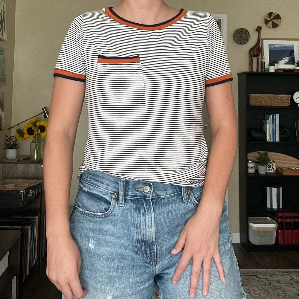 Called to Surf Striped Pocket Tee - Picture 1 of 2